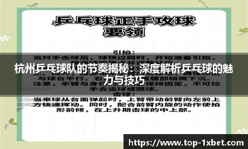 杭州乒乓球队的节奏揭秘：深度解析乒乓球的魅力与技巧